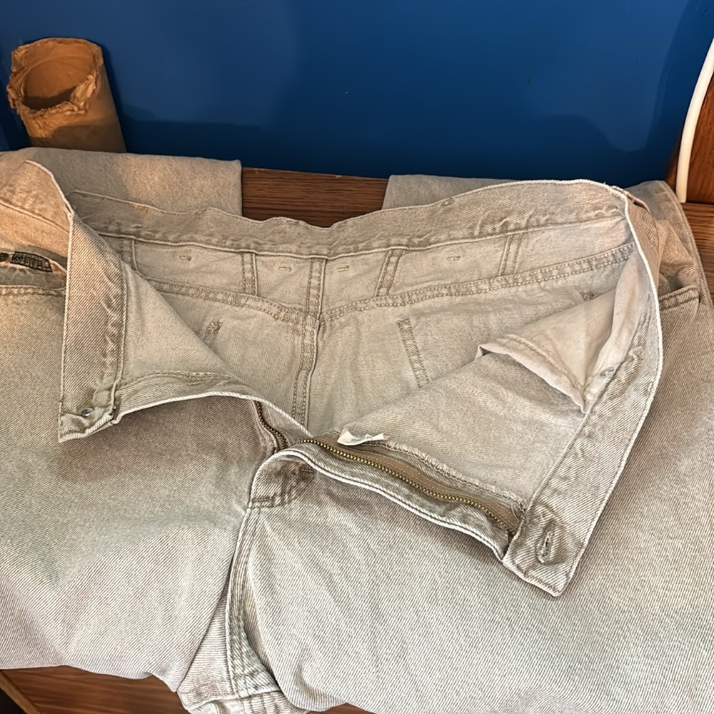 Lee Riveted Tan Denim Jeans 5 Pockets Relaxed Fit Plus 24W Medium Cotton
